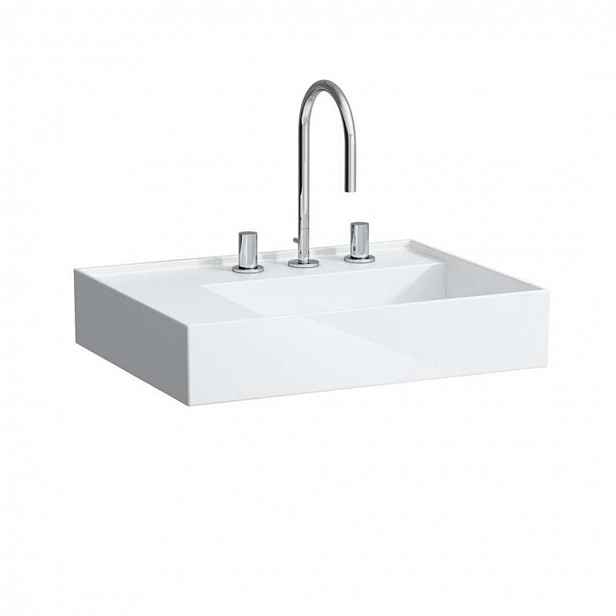 Laufen Kartell - Umyvadlo 60x46 cm, se 3 otvory pro baterii, SaphirKeramik, s LCC, bílá H8103354001581