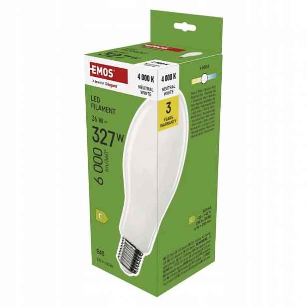 Led žárovka Filament ED90 E40 36 W (327 W) 6 000 lm neutrální bílá