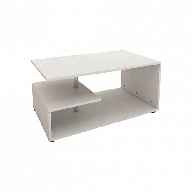 ML-DESIGN KONFERENČNÍ STOLEK Bílý 91x41x52,6 cm Dřevo s kovovou dekorativní tyčí