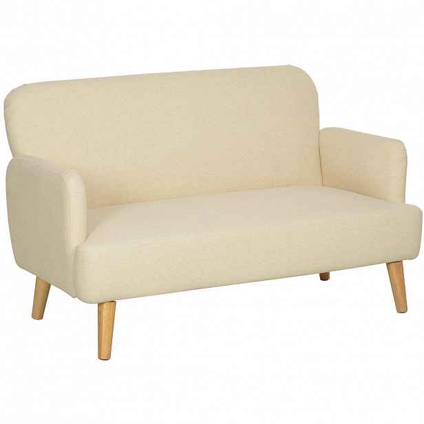 OKWISH DVOJSEDAČKA 130/74/79 cm krémově bílá ze sametu s područkami