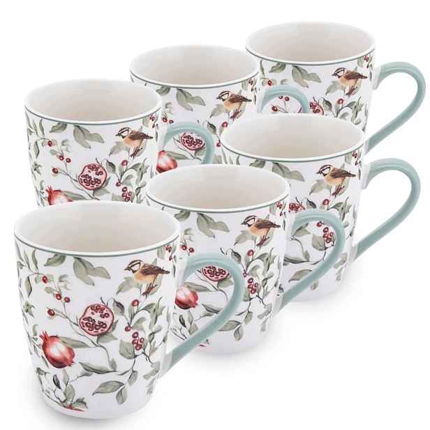 Šálky na kávu 370 ml Sada 6 porcelánových hrnků Altom Design Granada