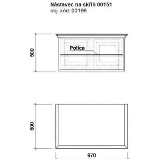 Unis Nástavec 00196 na dvojdílnou skříň 00151
