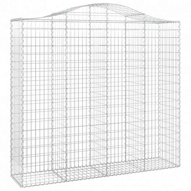 vidaXL Klenutý gabionový koš 200 x 50 x 180/200 cm pozinkované železo