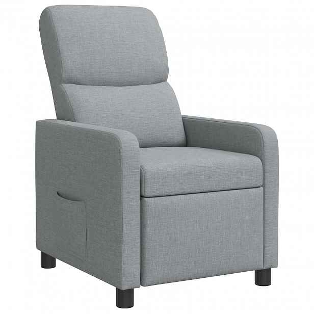 vidaXL Křeslo s funkcí ležení Světle šedá Polyester