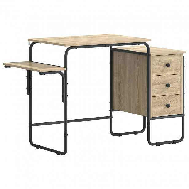 vidaXL Stůl s úložným prostorem Dub sonoma 120 x 50 x 75 cm