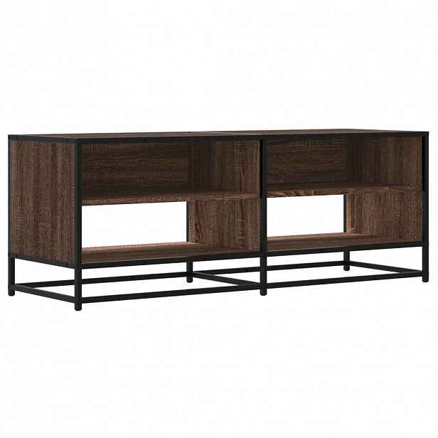 vidaXL TV skříňka hnědý dub 120,5 x 40 x 46 cm kompozitní dřevo a kov