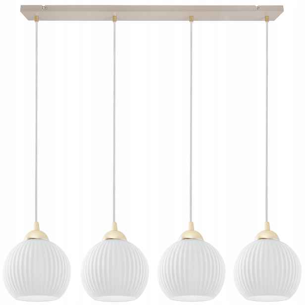 Závěsná Stropní Lampa Lustr Kašmírová Béžová Glamour Koule Nad Stůl Ostrov