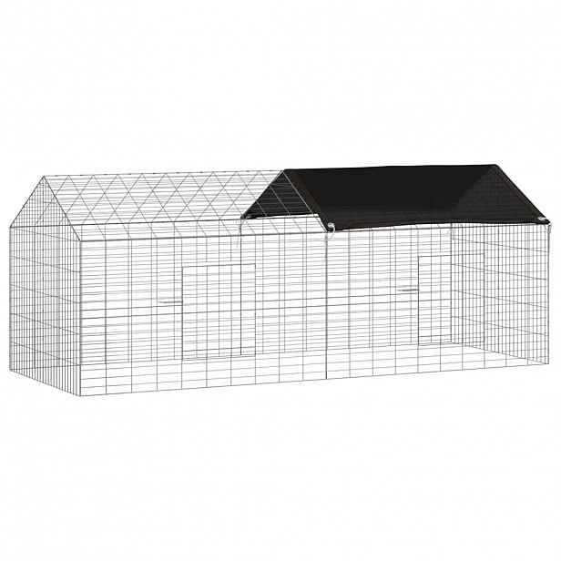 vidaXL Klec pro králíky Stříbrná 200 x 78 x 78 cm Pozinkovaná ocel