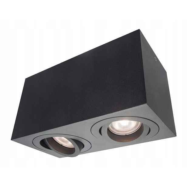Dvojitá nastavitelná černá obdélníková stropní lampa Light Prestige