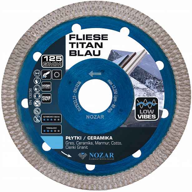 Diamantové Kolečko Nozar 125 MM Fliese Titanové Barvy