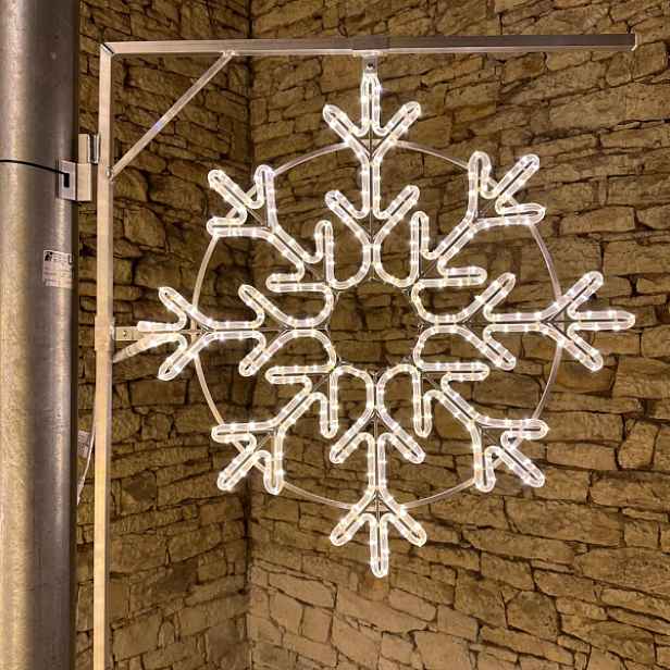 Easy Fix 2D LED světelná vločka X, Ø 85 cm, teple bílá, sada na veřejné osvětlení, hliník