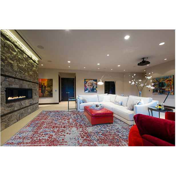 Ručně vázaný kusový koberec Diamond DC-JKM Silver/blue-red, 365x550, červená, chodba / předsíň, Diamond Carpets India