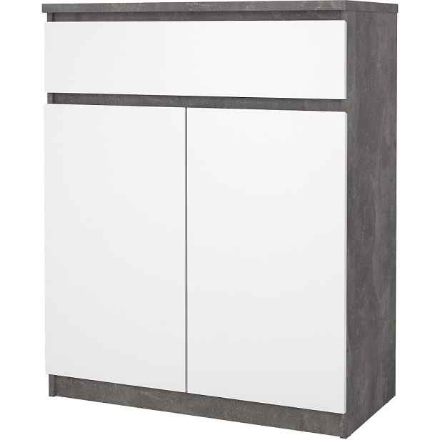Tvilum Komoda Simplicitous 234 80 cm beton/bílá lesk