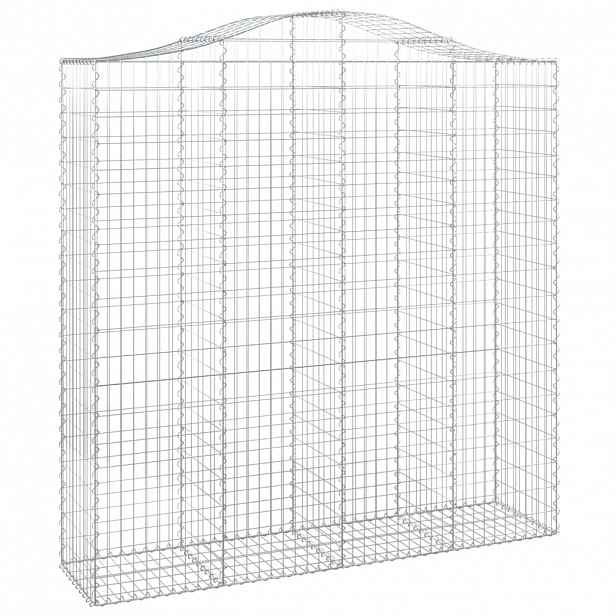 vidaXL Klenutý gabionový koš 200 x 50 x 200/220 cm pozinkované železo