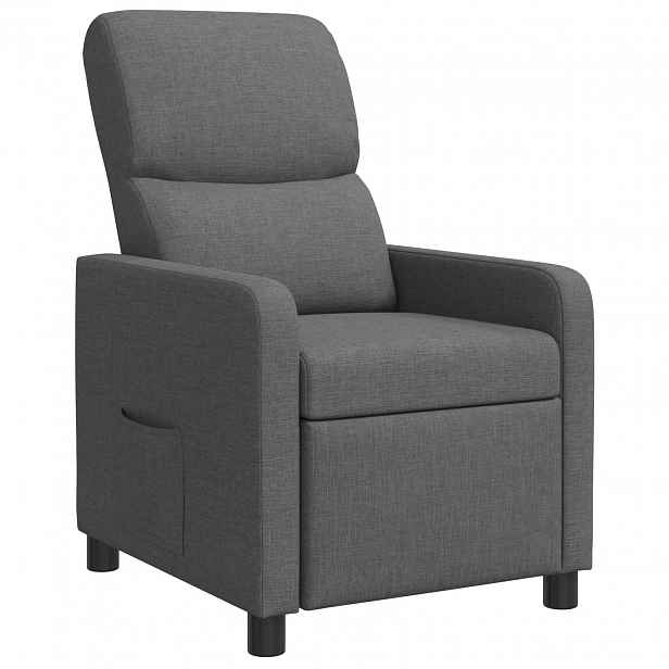 vidaXL Křeslo s funkcí ležení Tmavě šedá Polyester