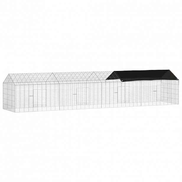 vidaXL Klec pro králíky Stříbrná 400 x 78 x 78 cm Pozinkovaná ocel