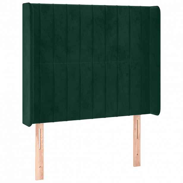 vidaXL Čelo postele typu ušák tmavě zelená 103x16x118/128 cm samet