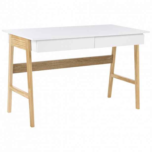 Beliani PSACÍ STŮL Světle hnědý/Bílý 120/60 cm Theslay