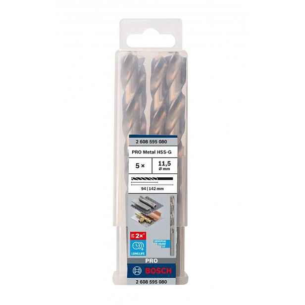 Bosch - Sada vrtáků do kovu, 11,5x142 mm, 5 ks 2608595080