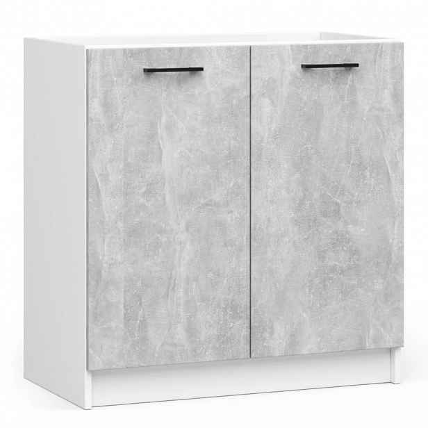 Dřezová skříňka 80 cm VERMINA - bílá / beton