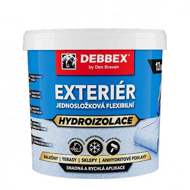 Jednosložková hydroizolace Exteriér 13 kg kbelík modrá