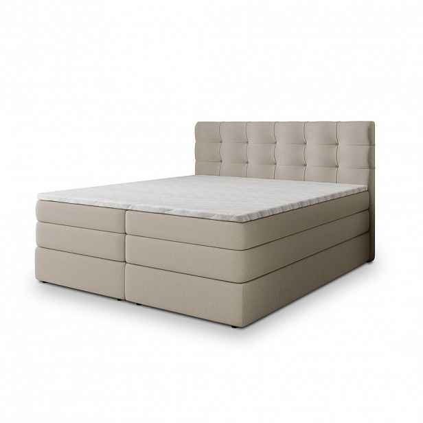 MASSENO POSTEL BOXSPRING AREZI 180x200 cm, s matrací a úložným prostorem, béžová