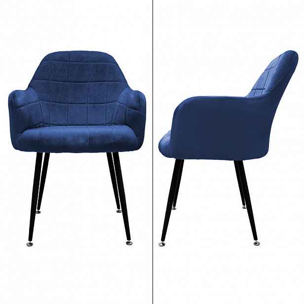 ML-DESIGN JÍDELNÍ ŽIDLE, sada 2 ks, tmavě modrý samet