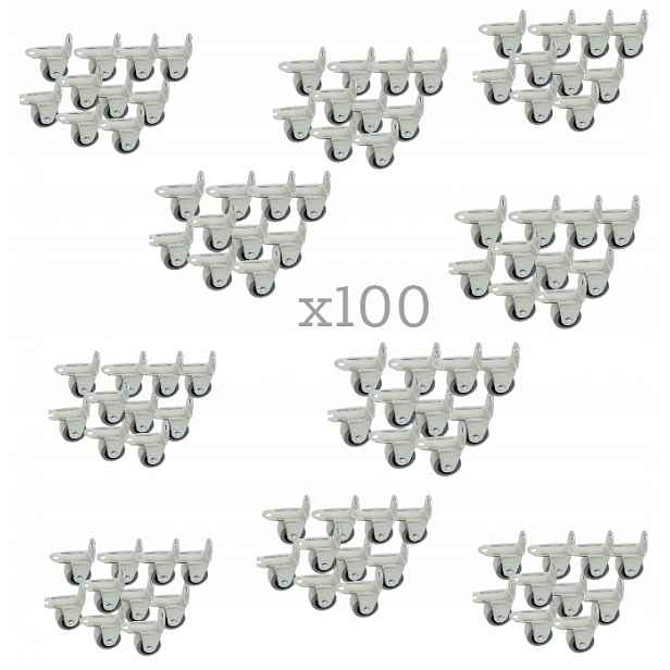 Pevný nábytkový váleček ø30 mm – ohnutá verze, pozink, 100 ks