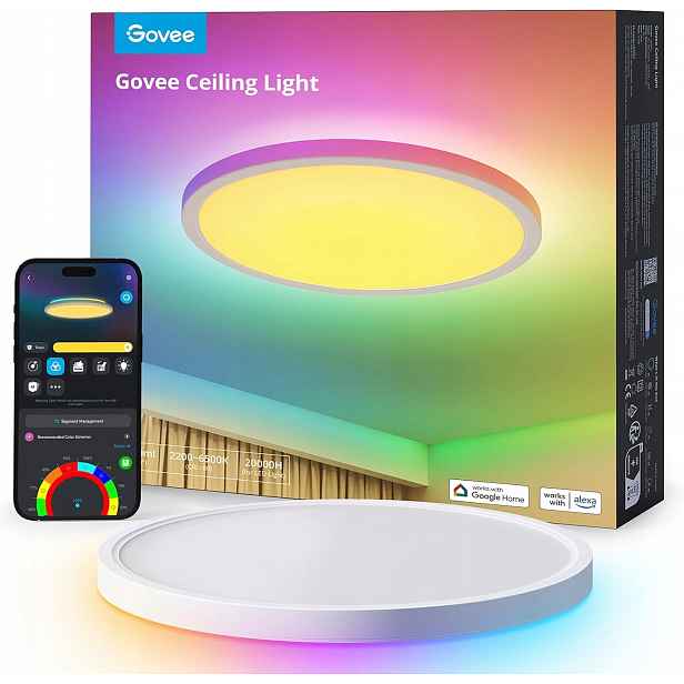 Stropní Svítidlo Lampa Stropní Osvětlení Rgb Govee 30CM Smart Aplikace Led Svítidlo