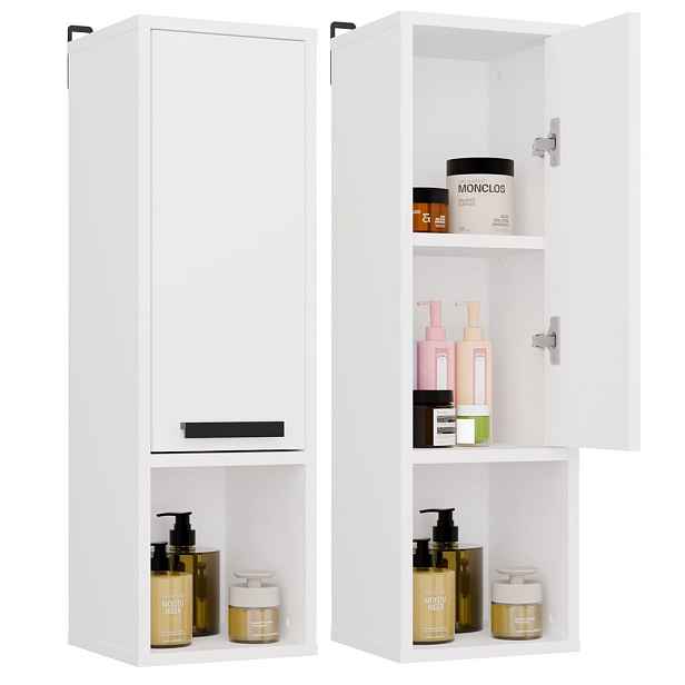 TP Living Závěsná horní koupelnová skříňka Mexy W1D 25,5 cm bílá