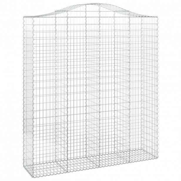 vidaXL Klenutý gabionový koš 200 x 50 x 220/240 cm pozinkované železo