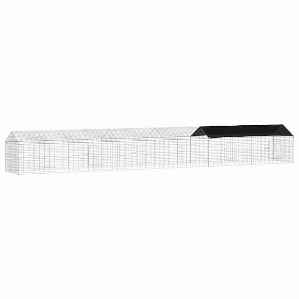 vidaXL Klec pro králíky Stříbrná 600 x 78 x 78 cm Pozinkovaná ocel