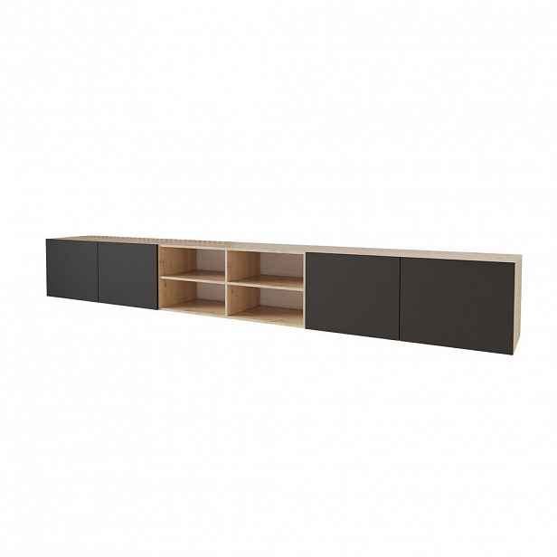 ALTDECOR NÍZKÁ komoda ELIO-W 3x100x40x40 cm – Artisan / černá