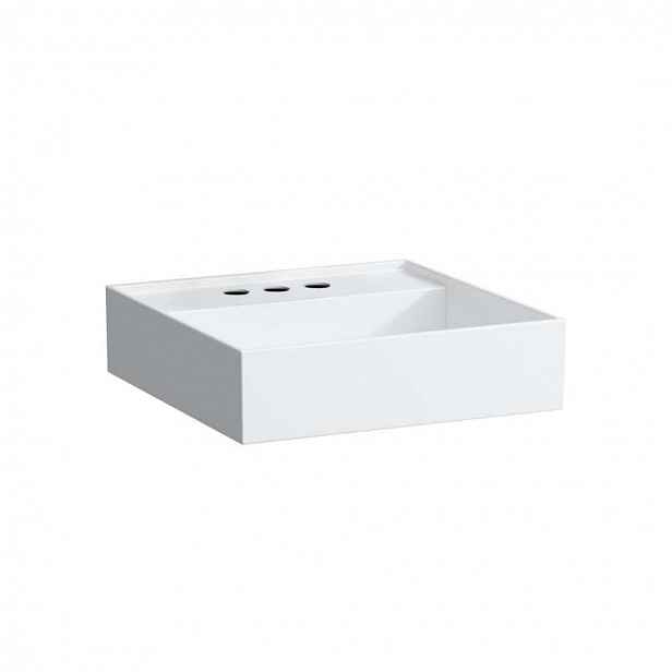 Laufen Kartell - Umývátko na desku 46x46 cm, se 3 otvory pro baterii, s LCC, bílá H8153314001581