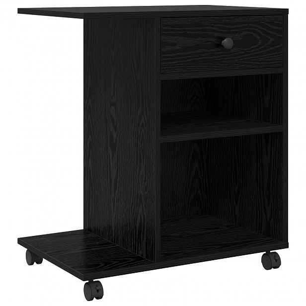 vidaXL Stojan na tiskárnu Černý dub 60 x 40 x 68,5 cm Kompozitní dřevo