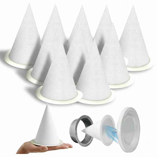 10 x Kuželový Filtr pro anemostat 80 mm S Těsněním Rekuperace A Větrání