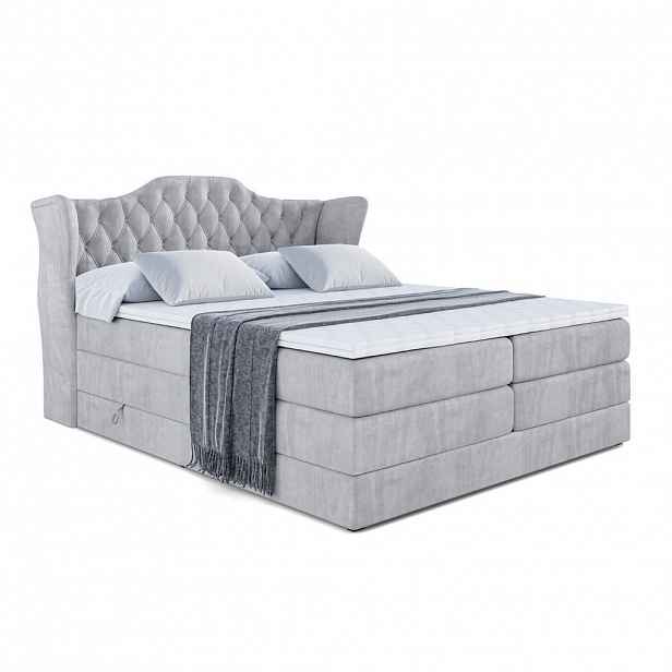 ALTDECOR POSTEL boxspring VILA KING – 140x200 – H3/H4 – světle šedá