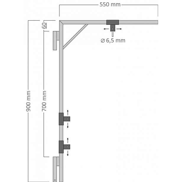 Držák motivu na sloupy VO pro dekory 60 - 80 cm, 55 x 90 cm, pro 2x U20S