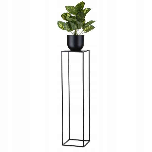 Držák Na Květináč stojící moderní, 100 cm, černý, pevný