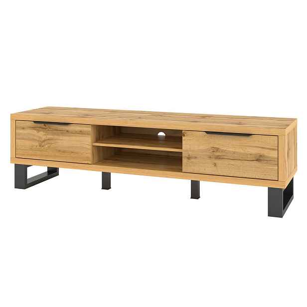 MASSENO TV STOLEK HALENZA, 180x50x50 cm s 2 dvířky, dub Wotan
