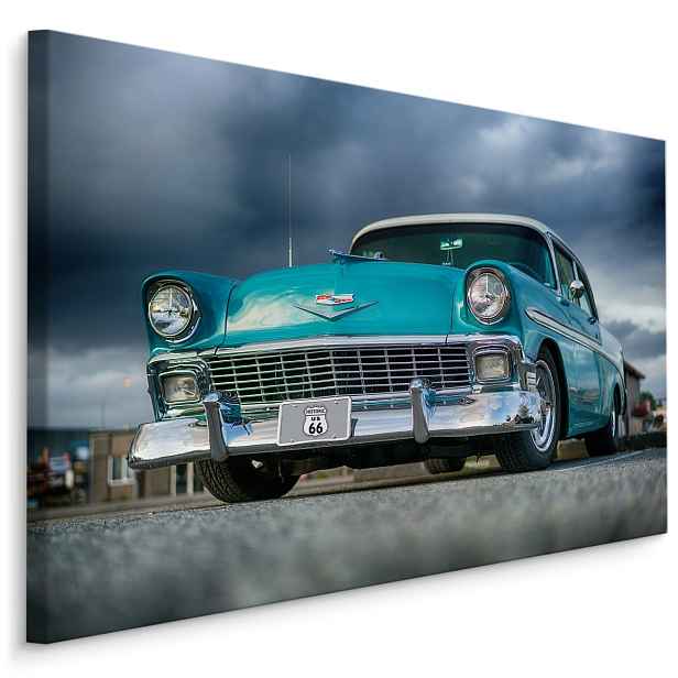 MyBestHome BOX Plátno Tyrkysové Auto A Mraky Varianta: 70x50