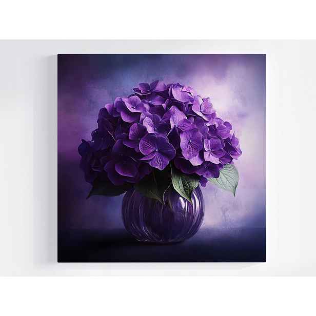 Obraz Na Plátně Canvas Fialová Hortenzie Květiny Kytice Kompozice 50x50