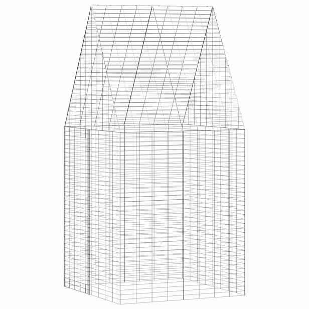 vidaXL Klec pro králíky Stříbrná 100 x 100 x 210 cm Pozinkovaná ocel