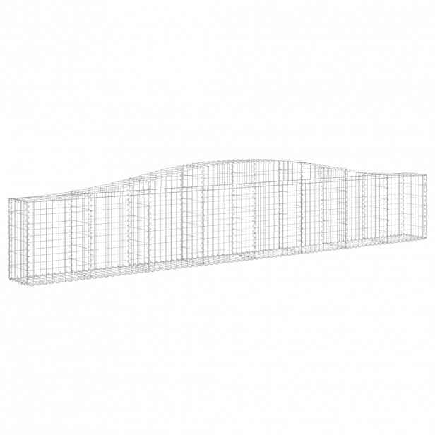 vidaXL Klenutý gabionový koš 400 x 30 x 60/80 cm pozinkované železo