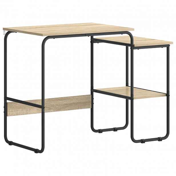 vidaXL Stůl s úložným prostorem Dub sonoma 100 x 50 x 75 cm
