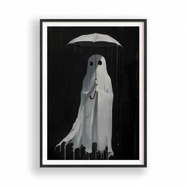 Halloweenský Plakát A3, černý dřevěný Rámeček , 30x42 cm