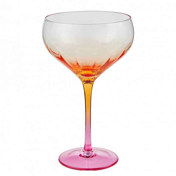 Butlers DIVINE Sklenice na koktejly 380 ml - oranžová/růžová