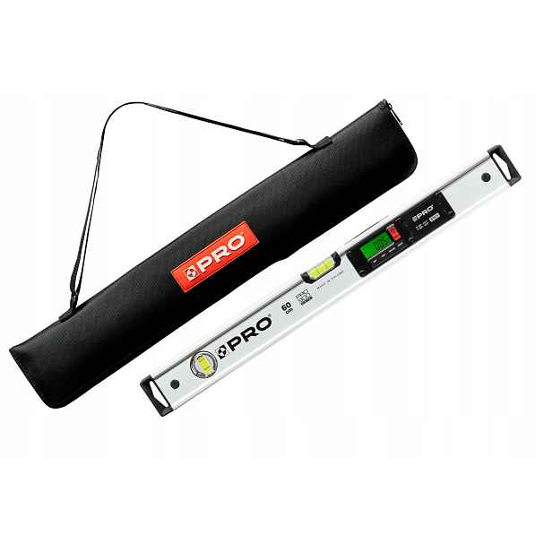Pro Digitální elektronická vodováha 60cm, bílá, s magnetem a pouzdrem
