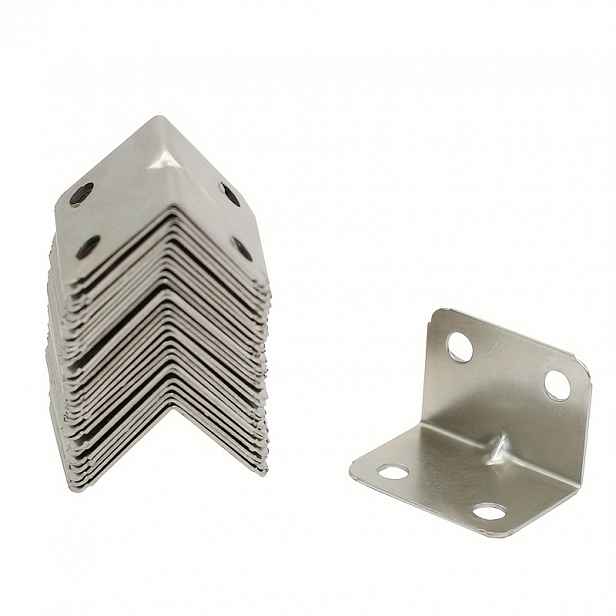 TEMU 50 ks pravých úhelníků, používaných pro stavbu nábytku, stolů, židlí, skříněk a , s 90° kovovými spojovacími podpěrami ve tvaru L