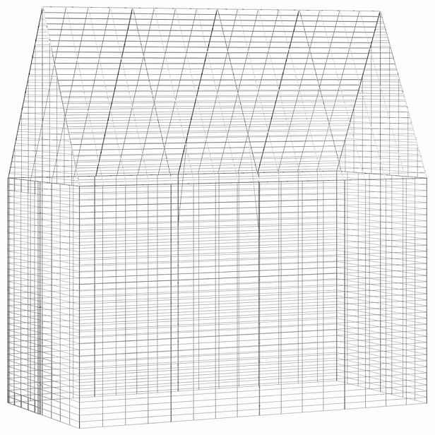 vidaXL Klec pro králíky Stříbrná 200 x 100 x 210 cm Pozinkovaná ocel